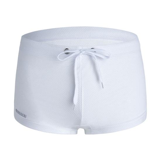 

Мужские шорты для плавания с низкой посадкой, однотонные пляжные облегающие плавки с завязкой на талии, купальник XL белый