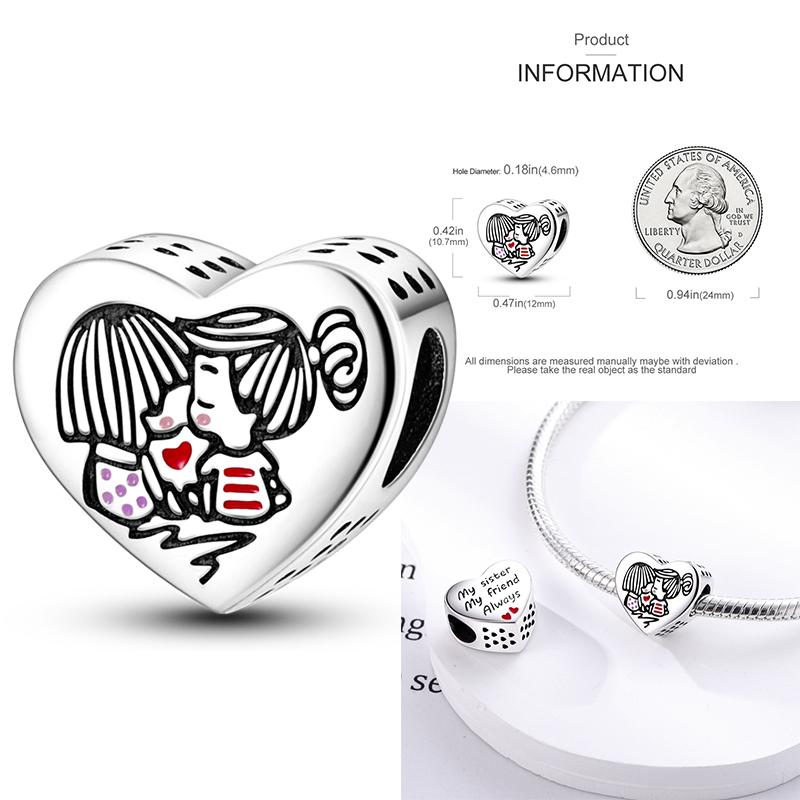 Copper Exquisite Family Sister Best Friend Couple Love Mom Charms Pendants Fit Original Bracelet Diy Jewelry