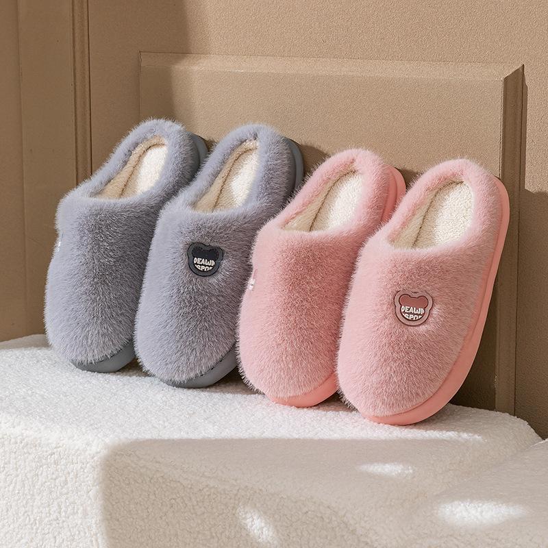 Cotton slippers autumn and winter thick-soled indoor home use lightweight velvet warm couple shoes