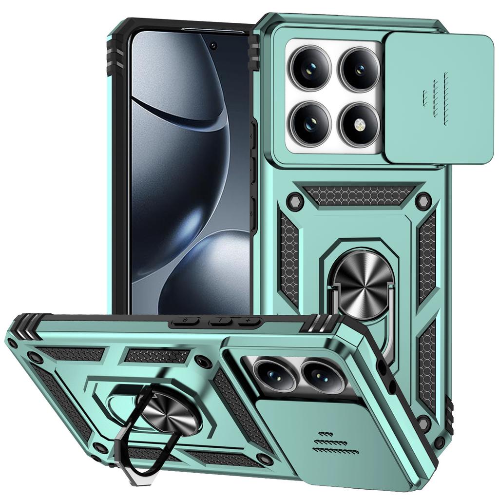 Applicable to Xiaomi 15TPro military window mobile phone case Xiaomi 14TPro bracket POCO C75 protective case