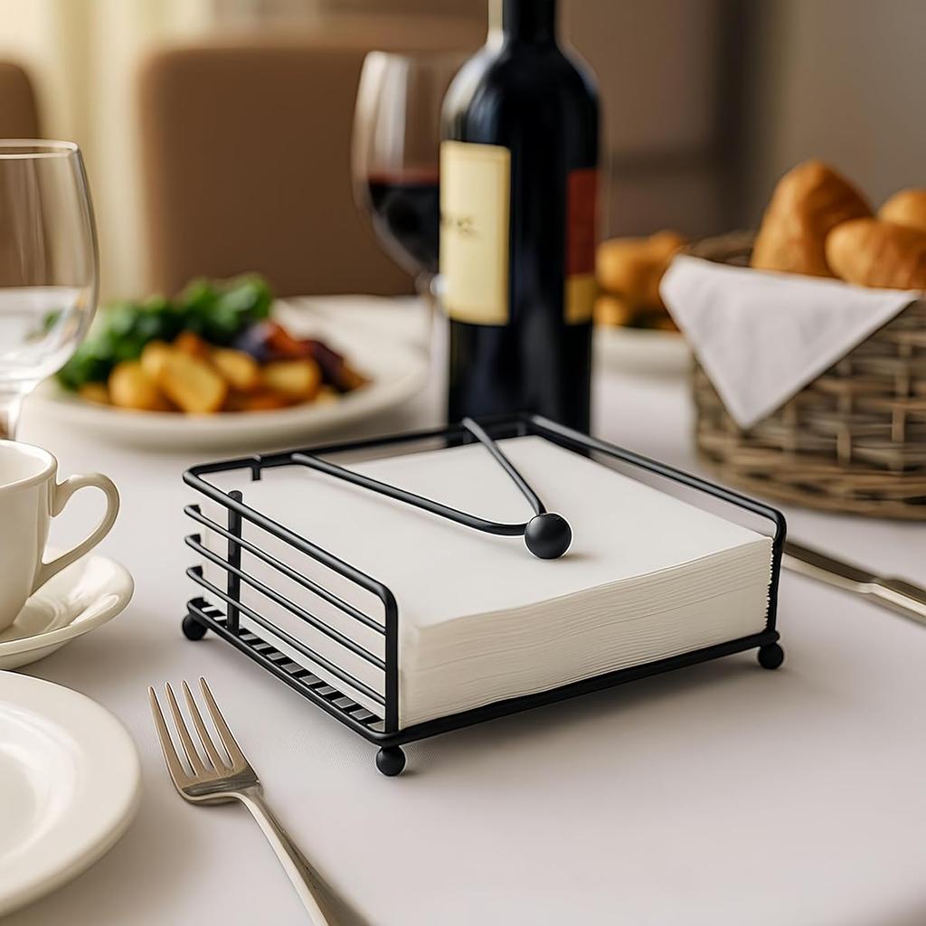 5pcs Metal Napkin Holder Restaurant Table Square Paper Organizer for Outdoor Home Cafe Matches Various Dining Room Decor Styles