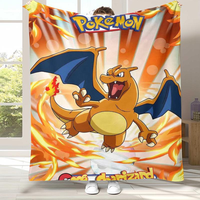 

Charizard Charmander Pokemon Flannel Blanket,Ultra Soft Warm Plush Throw for Home Bedroom Bed Sofa Cover Office Camping Picnic 100x150cm