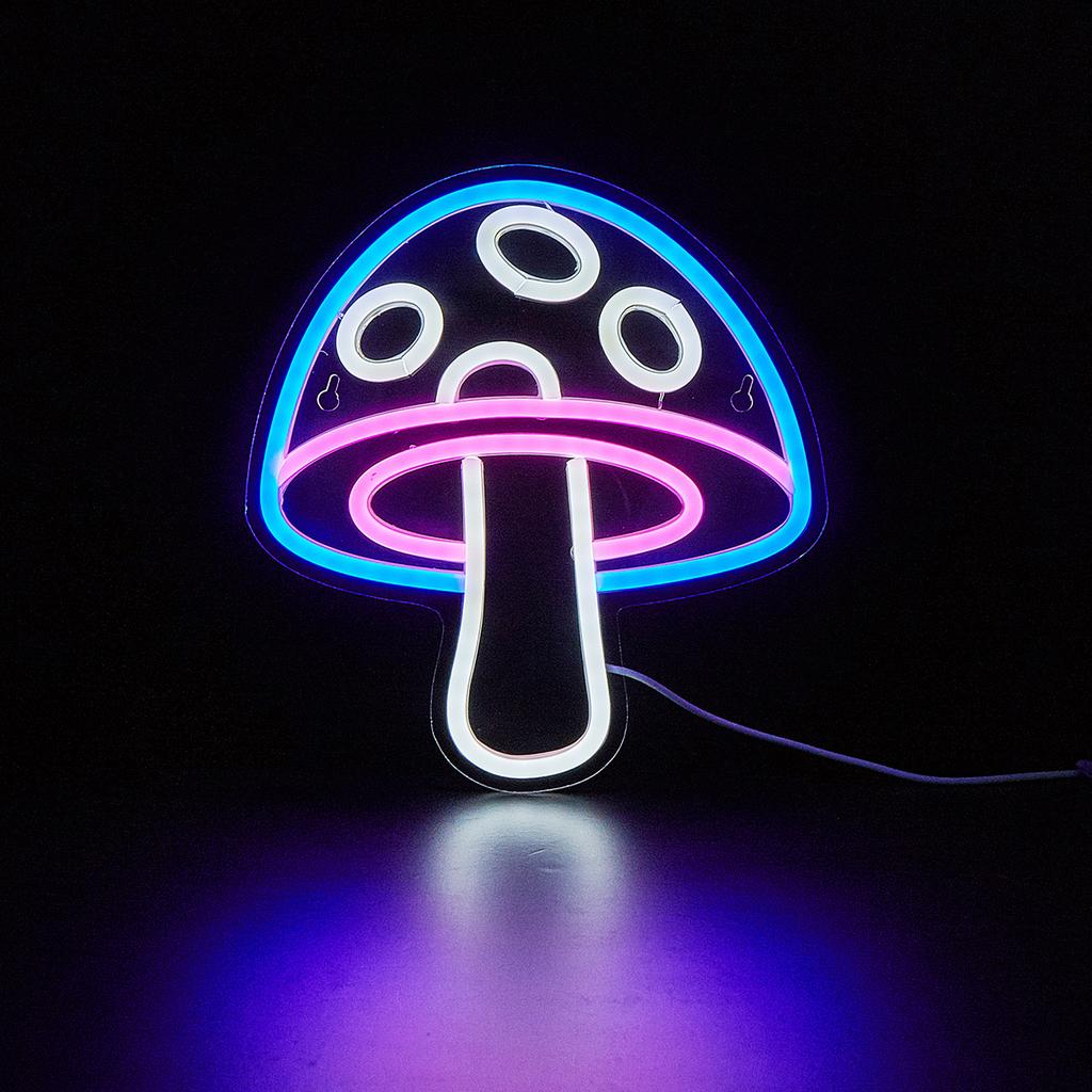 Chi-buy LED Neon Mushroom USB Powered Neon Signs Decor Lamp Signs Birthday Gift Wall Art For Bedroom Room Bar Shop