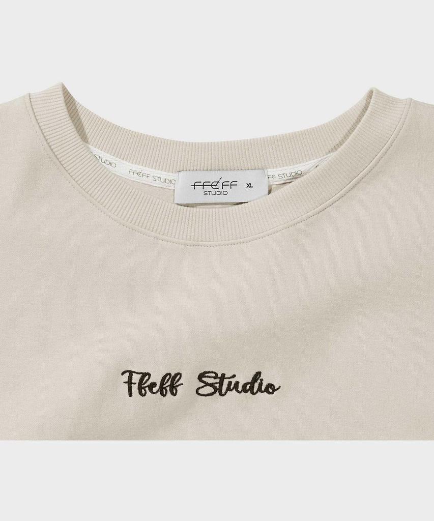 FFEFF STUDIO Lettering Embroidered Short Sleeve T-Shirt (Natural)