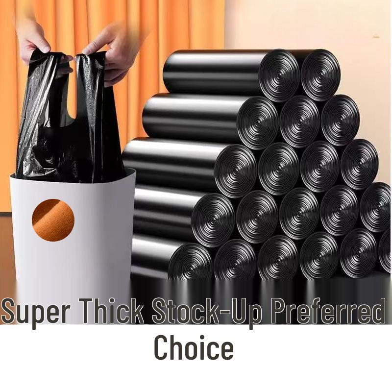 Thickened Large Drawstring Kitchen Garbage Bags - Handheld & Disposable Plastic Bags