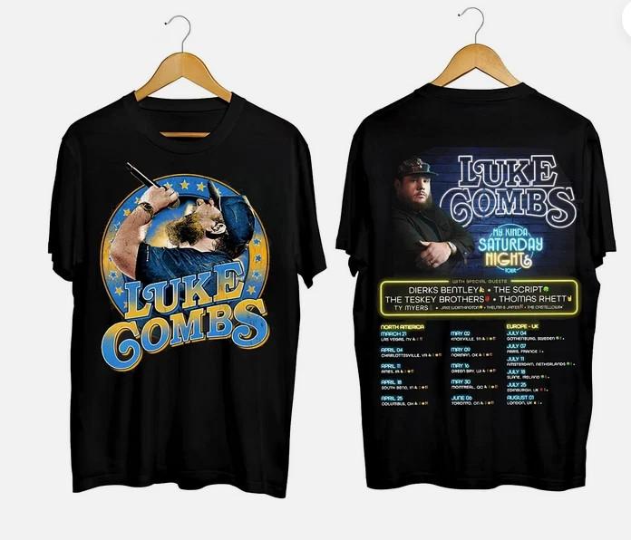 

My Kinda Saturday Night Tour 2026 Luke Combs Double Sided TShirt Unisex T-Shirt S