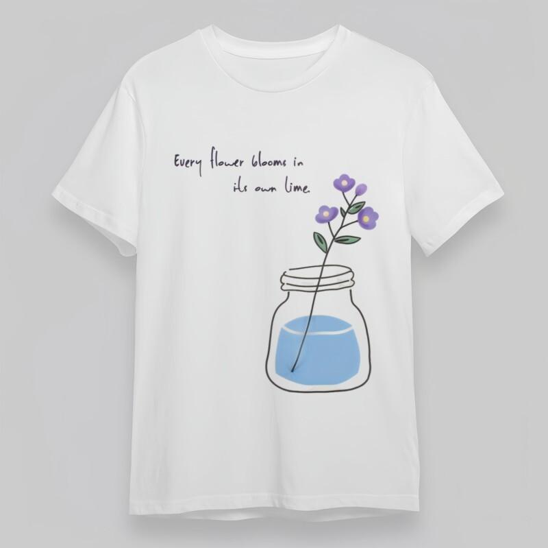 

Women s Soft Oversize T-Shirt Every Flower Bloom Quote With Purple Botanical Tee L