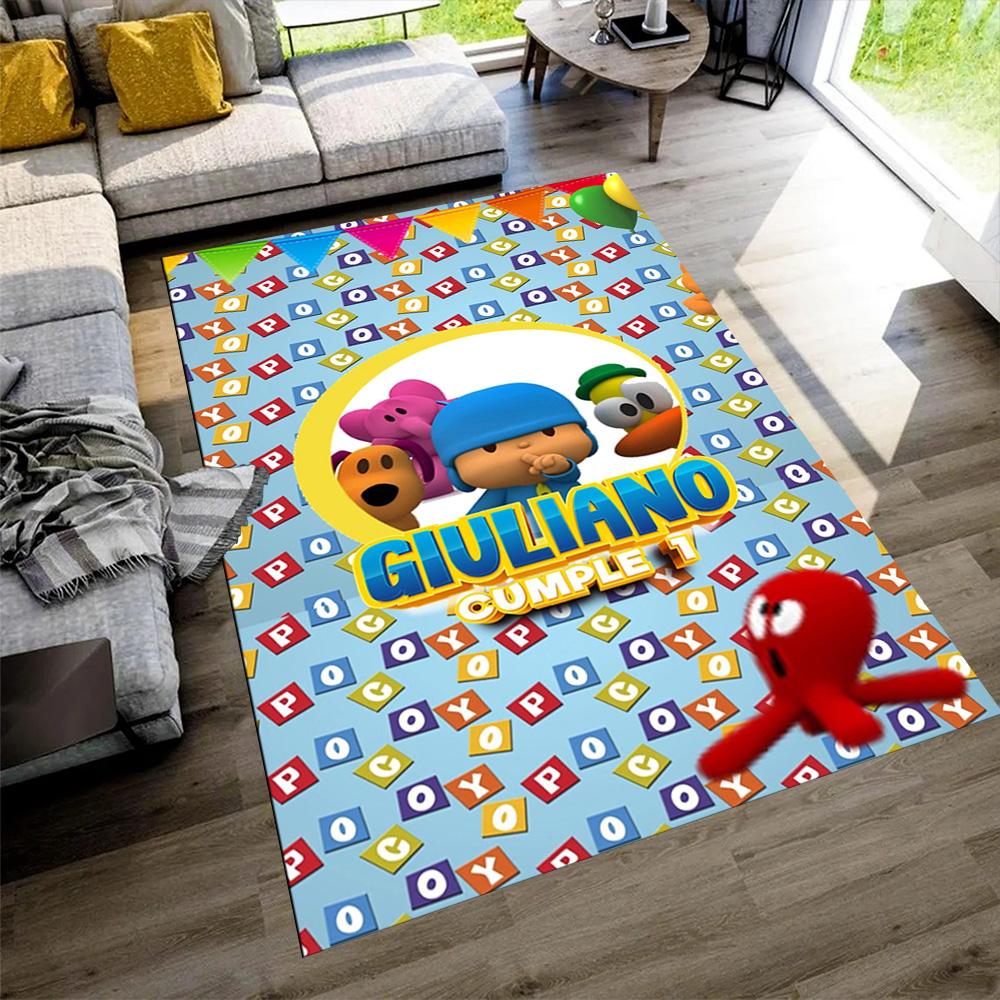 Pocoyo Carpet Suitable for Dormitory Living Rooms Game Room Hallway Anti-slip Rug Decorate Offices Perfect Gift for Friends & Family
