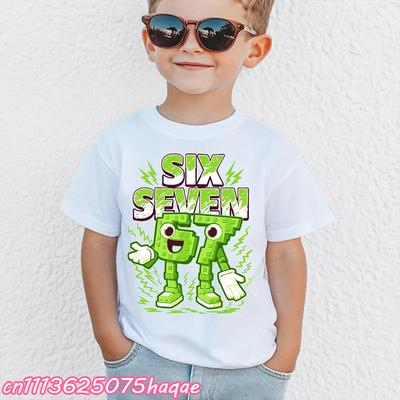 2026 Interessante Sei Sette Italiano Brainstorming Stampa Digitale T-Shirt Manica Corta Comoda Top per Bambini