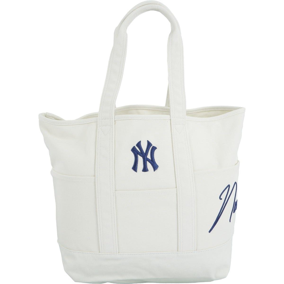 

League Embroidered Tote Bag TTB166 Yankees Ivory x Navy [Major Baseball] Men s