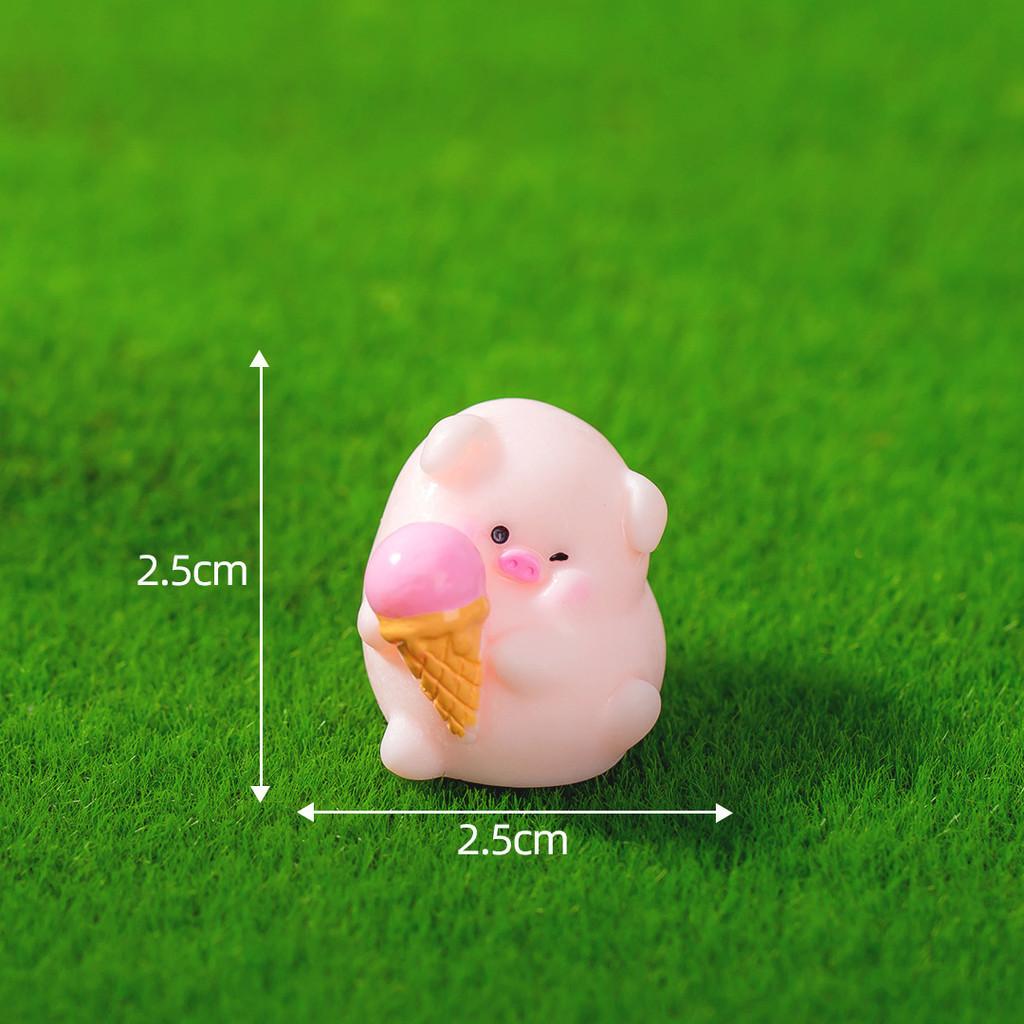 Adorable Resin Pig Figurines Cute Miniature Toys Animal Car Desktop Decor