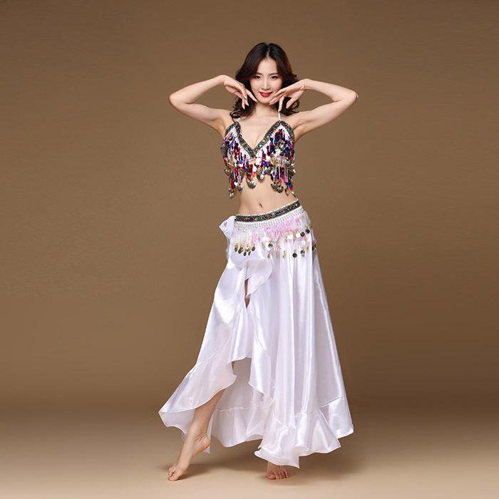 Costume de danse indienne sexy 2023 - Ensemble soutien-gorge de performance et jupe longue pour femme