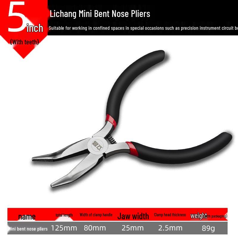 5-Inch Handmade Mini Pliers: Needle-Nose, Diagonal, Slip-Joint, Wire Cutters, Bent-Nose