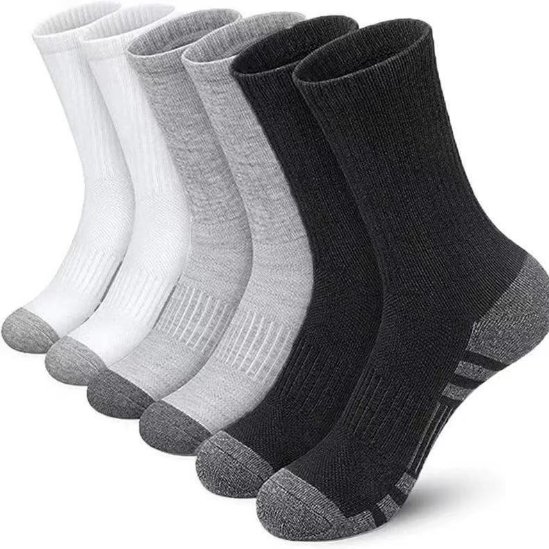 5/10 Paar Herren Übergröße Socken Mittellang Einfarbige Atmungsaktiv Schweißableitend Bequem Sports Basketball Socken