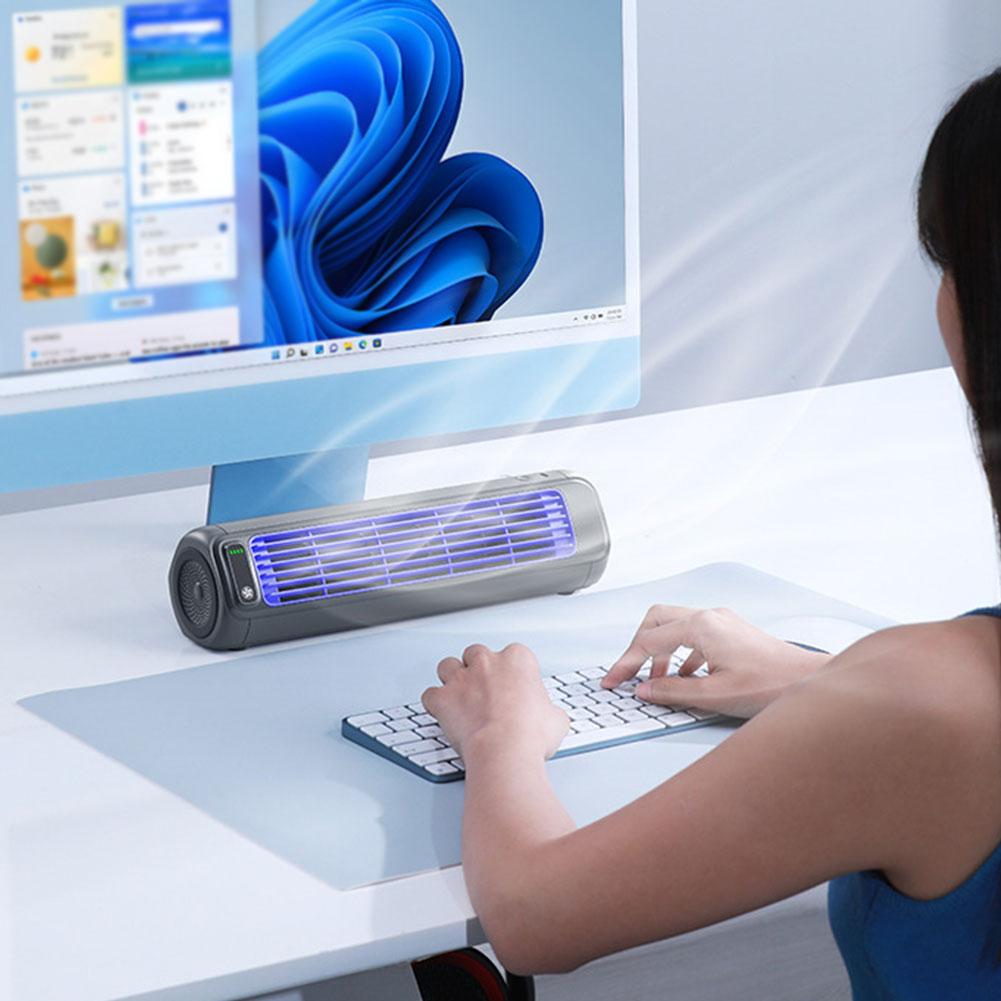 Portable Tower Fan 3 Speeds Cooling Fan Quiet Personal Fan Rechargeable Standing Fan for Bedroom Living Room Office