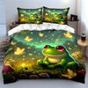 "Nature-Inspired Frog Night Light Set"  kid's and adults' bedroom decor, Exquisite three-piece bedding set gift