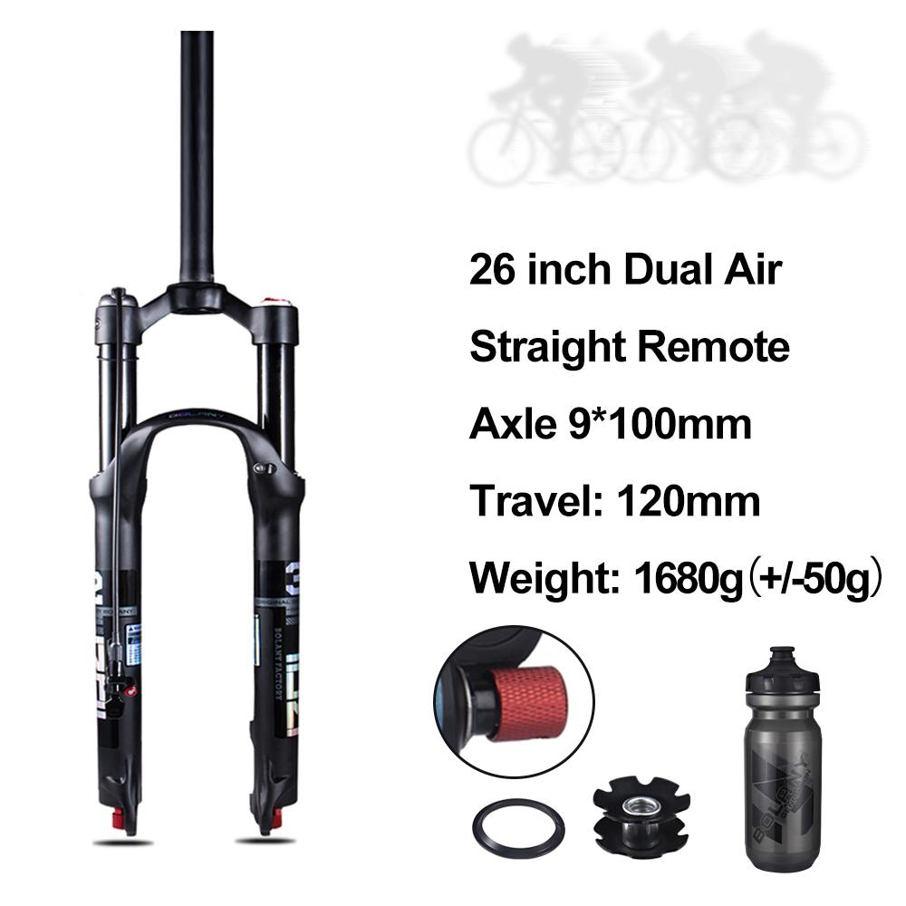 BOLANY MTB Supension Rebound Adjustment Double Air Fork 26/27.5er/29er Magnesium Alloy Travel 100mm  32 RL Bike Accessories