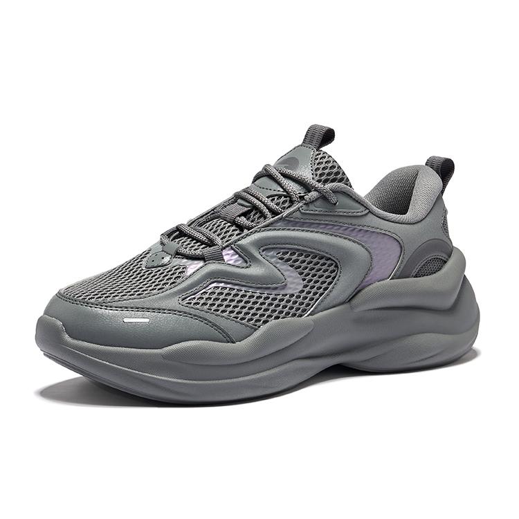 Erke Wind Spin Retro Versatile Low-Top Casual Shoes Men sneakers Steel-Gray 51125202462-103