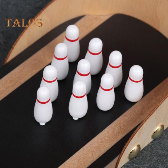 1 Set Desktop Mini Bowling Game Stress Anxiety Relief Portable Travel Wooden Small Bowling Ball Home Office Desk Toy Kids Teens Adults Gift