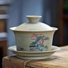 130ml Customized Coarse Pottery Gaiwan Antique Ceramic Tea Infuser Portable Beauty Tea Set Chinese with Lid Teacup Tea Bowl