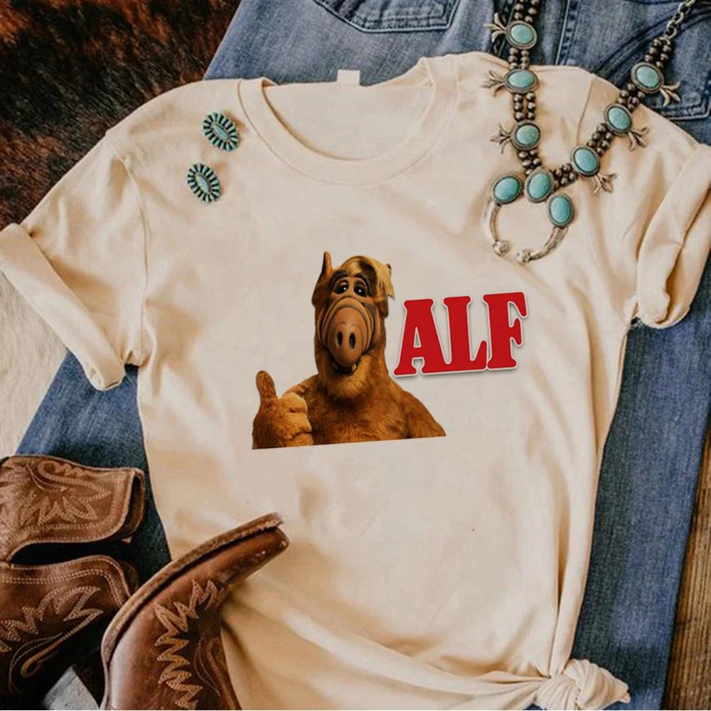 Alf top women Y2K Japanese graphic tshirt female designer funny comic clothes