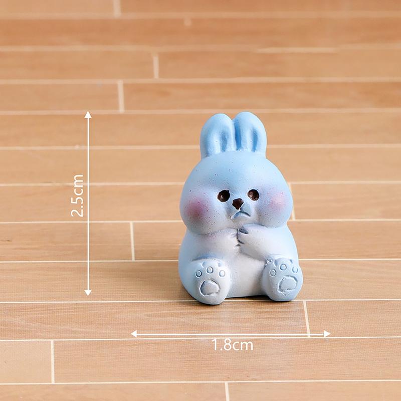 Creative Mini Cute Rabbit Small Ornament Cartoon Kawaii Bunny Micro Landscape Decoration Crafts Car Interior Accessories Gifts