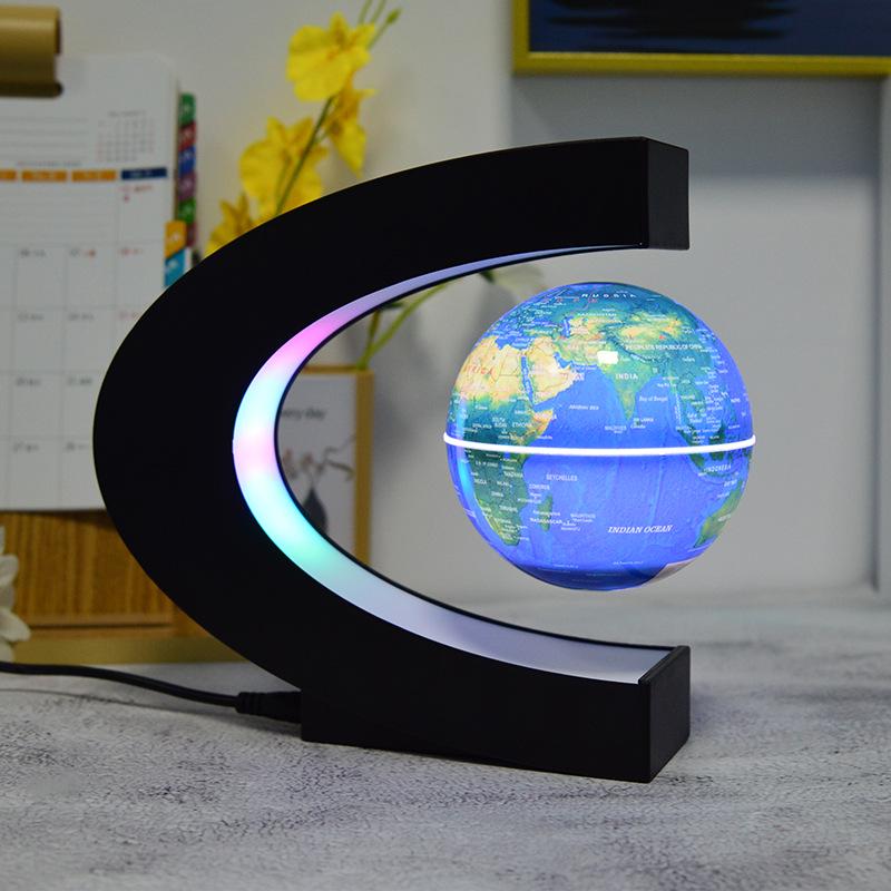 Russian-Style Rotating Magnetic Levitation Earth Lamp - Tech-Inspired Office Decoration