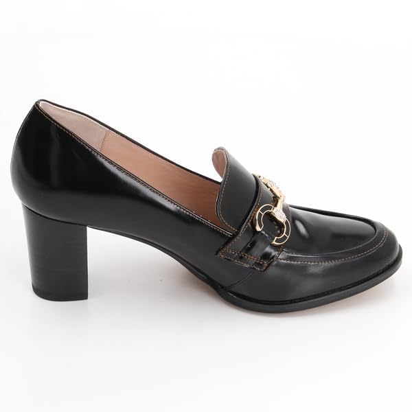 Lanvin en Bleu Bit Loafers Black Size E Women's Heel-Up 2808, Glass, 24.5 cm,