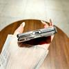 Transparent Electroplated PC Case Galaxy Z Fold8 Ultra Shockproof Magnetic Stand Cover In Star Feather