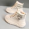 High Top Breathable and Non Slip Shoes for Autumn and Winter Women, Warm High Top with Plush Thick Sole, Height Increasing Cotton Shoes