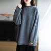 Women's Pure Wool Loose Knit Dress - Autumn & Winter, Round Neck, Solid Color, Plus Size, Medium Long, Korean Style.