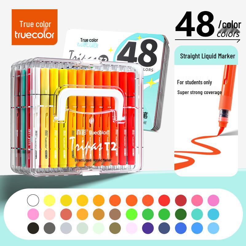 Echter Farbe Weiche Spitze Flüssigmarker: Schichtbarer, Deckender, Waschbarer Acryl-Pinsel für Grundschüler