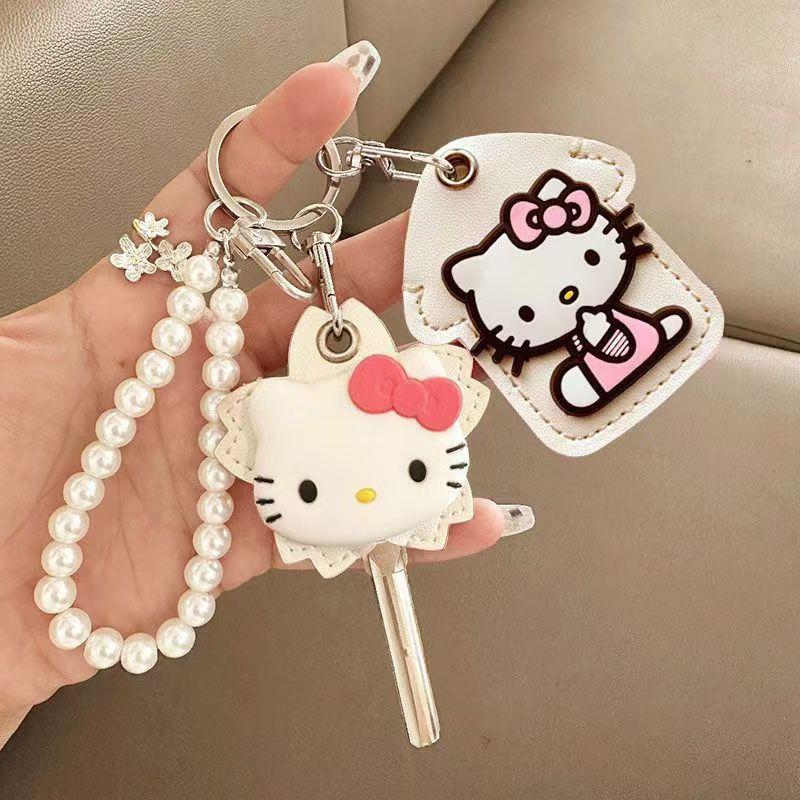 

Мультяшний Милий Чохол для Ключів з KT Cat, My Melody та Cinnamoroll Перлинний Ланцюжок Шарм для Жіночої Сумки