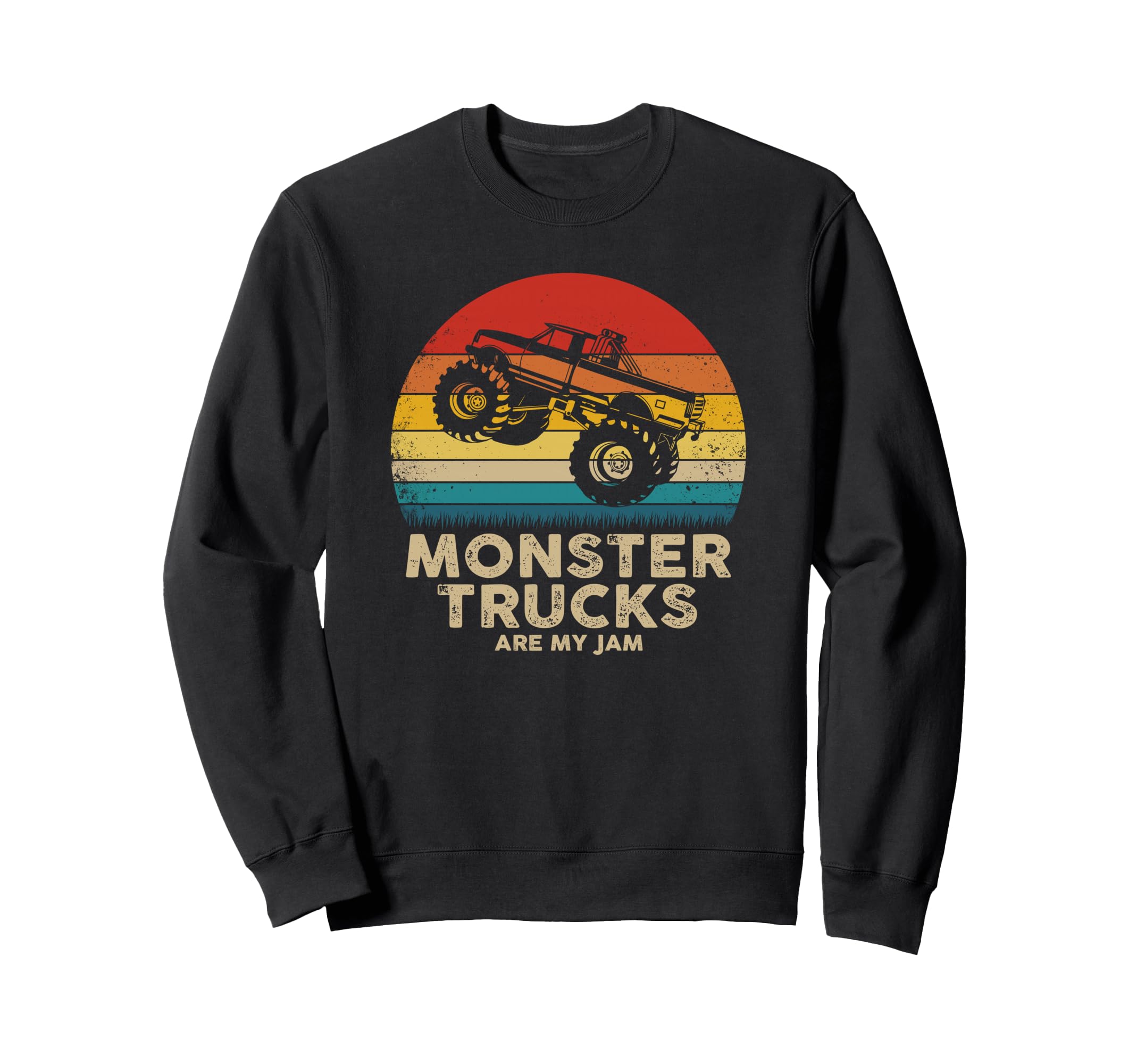 

Cool Vintage Monster Truck Are My Jam Retro Sunset Sweatshirt