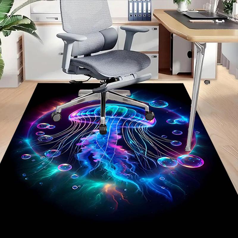 1PC Jellyfish, Neon Extra Large Non Slip Floor carpet, Office, family, bedroom, Studio   Large Area Rug Indoor Rugs, , Vibrant Colors