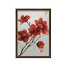 Red Flowers - Minimalist Poster Red Flowers - Minimalist Poster, 30X40 Cm, Dark Brown Wooden Frame, 230 Gsm Matte Paper