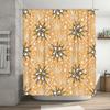 Vintage Floral Shower Curtain With Geometric Patterns Rustic Decor For Bathrooms Removable Wall Stickers Easy Installation (Size