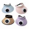 Breathable Sun Hat with Fan Wide Brim Beach Sunshade Hat Outdoor Visor Hat  Mountain Climbing