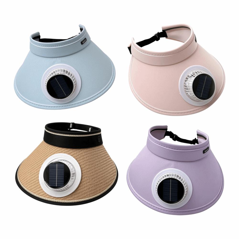 Breathable Sun Hat with Fan Wide Brim Beach Sunshade Hat Outdoor Visor Hat Mountain Climbing