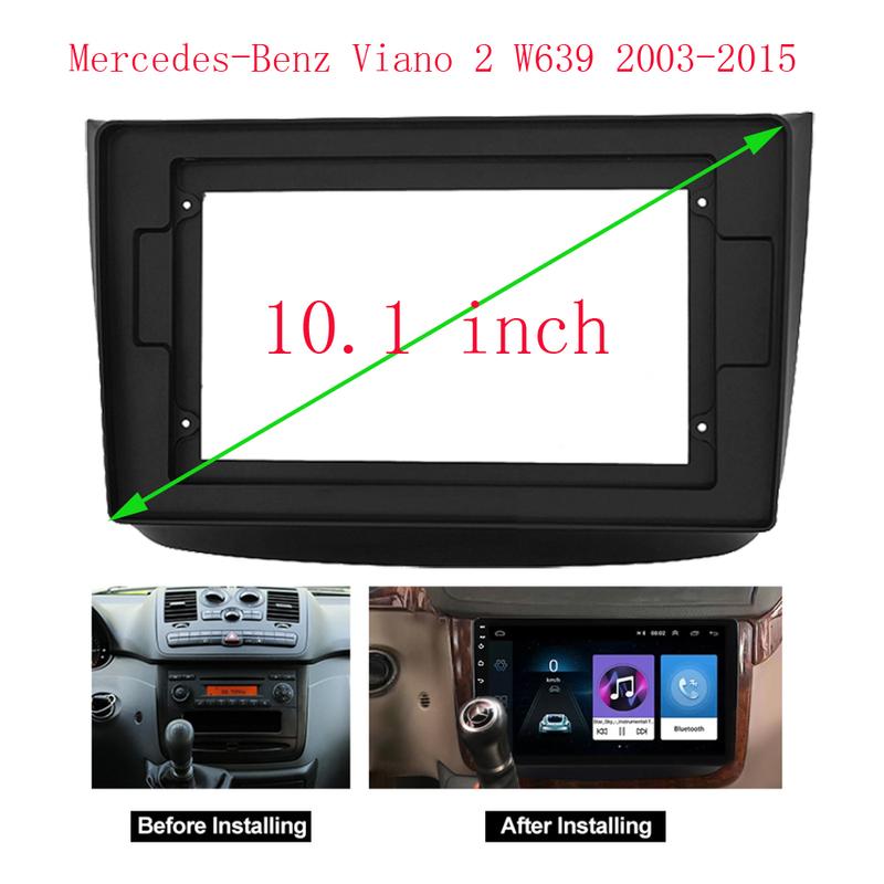 9/10 Inch Car Radio For Mercedes-Benz Vito 2 W639 Mercedes-Benz Viano 2 W639 2003-2015 PC Plastic Fascia Dashboard Plane Frame