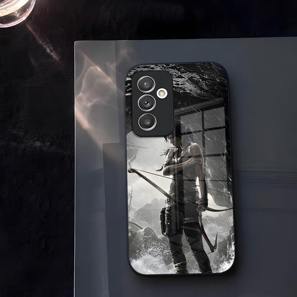 Tomb Raider Phone Case Glass For Samsung Galaxy S23 S24 S25 S21 S22 S20 Ultra Fe Plus A34 A54 A24 A52 A16 A53 M54 Cover