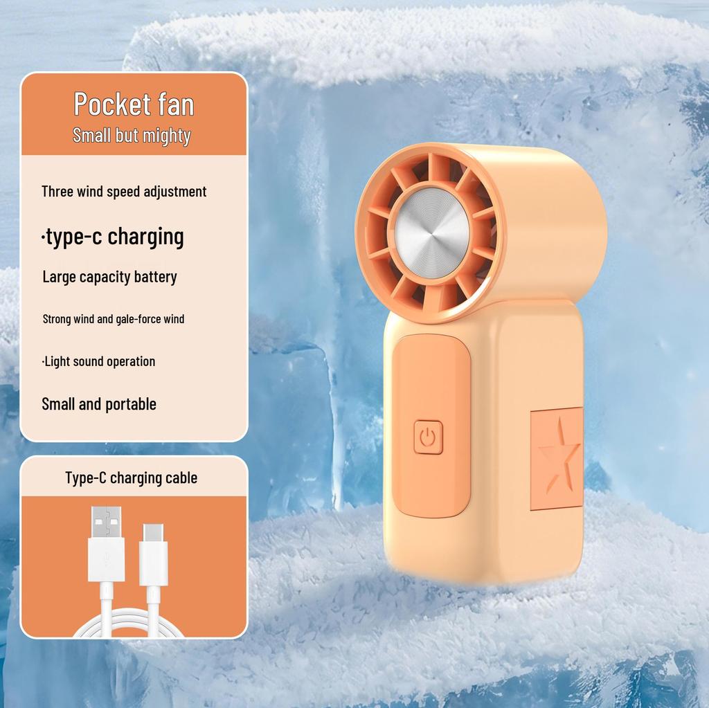 Rechargeable High-Speed Mini Handheld Fan: Portable USB-Powered Pocket Wind Cannon