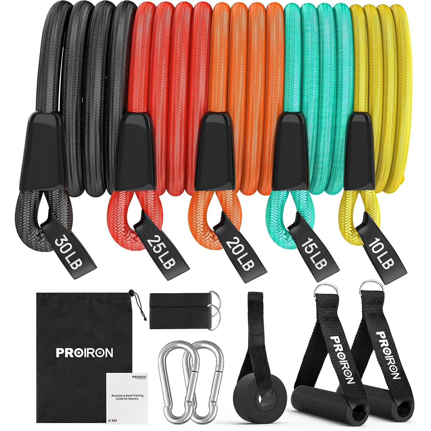 

Anti-Break Resistance Bands Set,Exercise Bands for Men Women with 5 Fitness Tubes,2 Foam Handles,2 Ankle Strap,Door Anchor for Strength Workouts,Yoga W