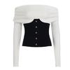 Elegant Slimming One-Shoulder Two-Piece Illusion Top with Waistband