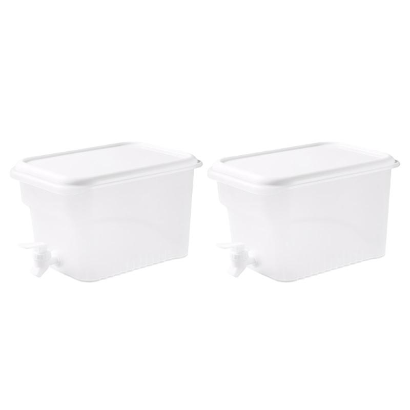 Portable Refrigerator Plastic Drink Dispenser With Tap Leak Proof Iced Beverage Container for Cocktails Juice Storage