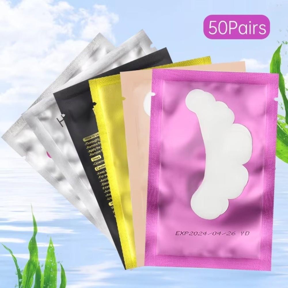 50Pairs Cloud Shape Grafting Eyelash Under Eye Pads White Lash Gel Patches Lash Grafting