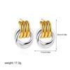 New Trendy Mix Color Bilayer U Shape Ear Buckle Small Huggie Hoop Earrings Waterproof Colorblocked Ear Ring Thanksgiving Gifts