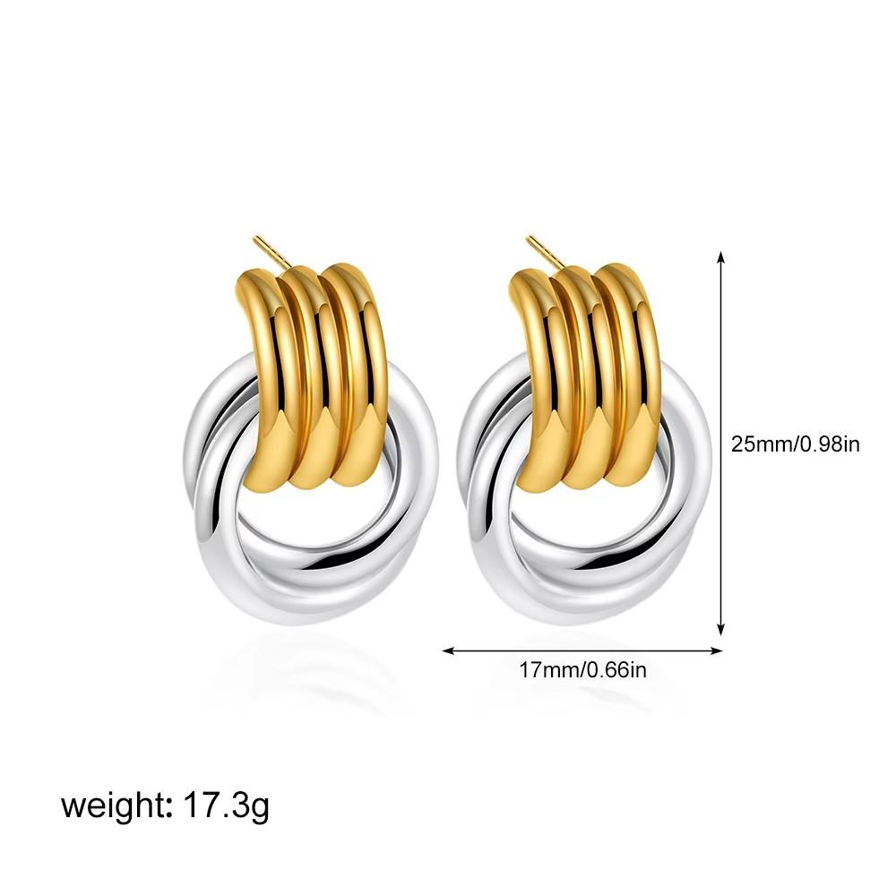 New Trendy Mix Color Bilayer U Shape Ear Buckle Small Huggie Hoop Earrings Waterproof Colorblocked Ear Ring Thanksgiving Gifts