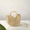 Fashion Vegetable Basket Bag  Shoulder Crossbody Rattan Accompaniment Straw Bag Handmade Weaving