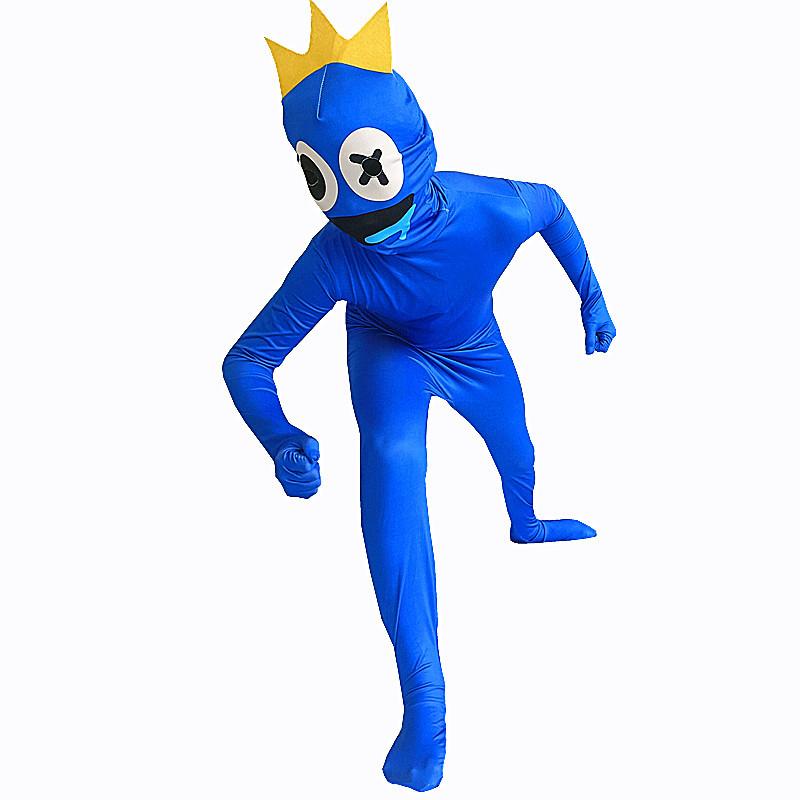 Halloween Rainbow Friends Roblox Game Cos Blue Colorful Little Monster Costume Onesie